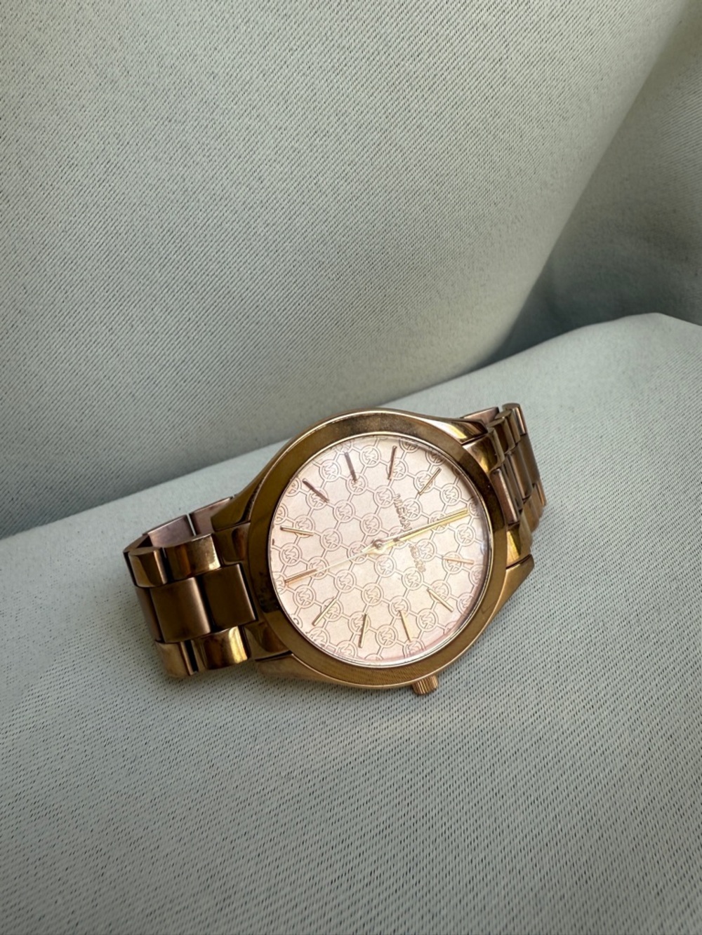 Michael Kors Rose Gold-Tone Patterned Face Wristwatch